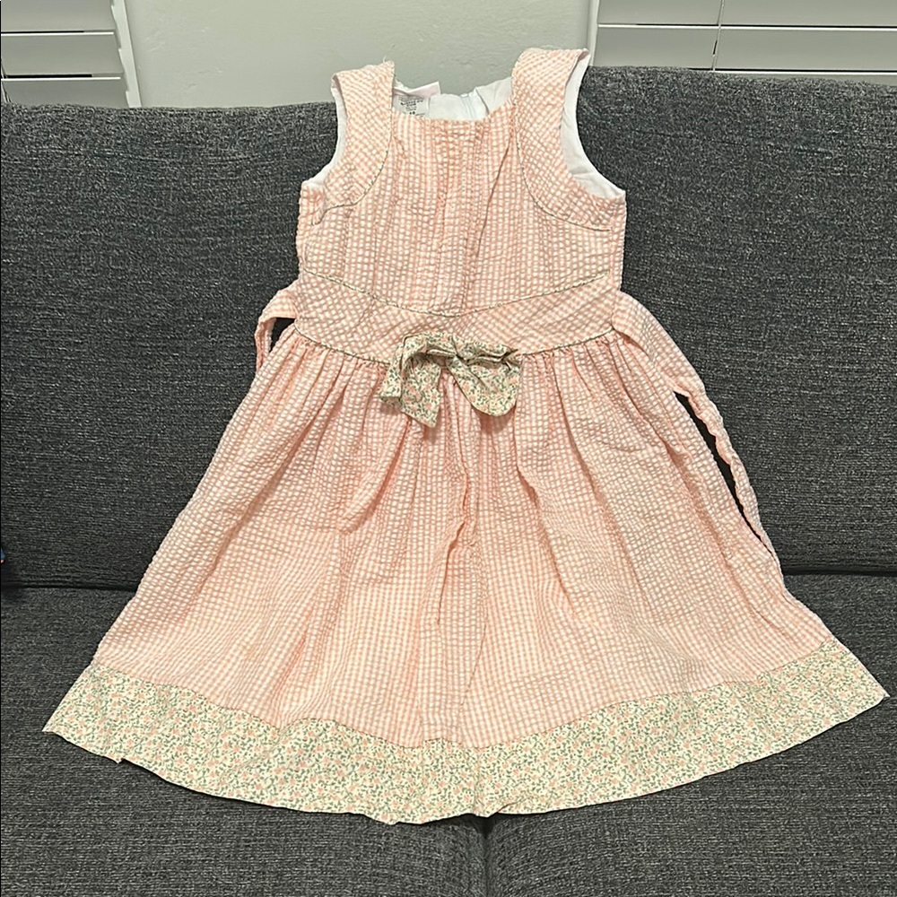 Bonnie Jean Pink Tan Sundress Casual Sleeveless